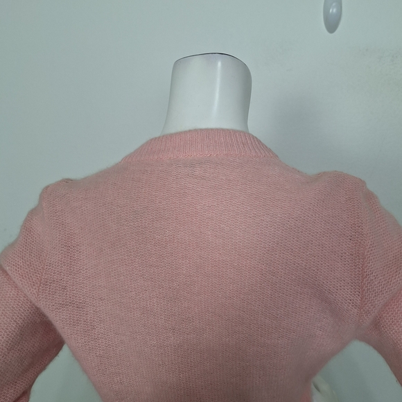 Vintage 80's Slade New Zealand Pink Lambswool Angora Blend Soft Cardigan Size S - Picture 8 of 13